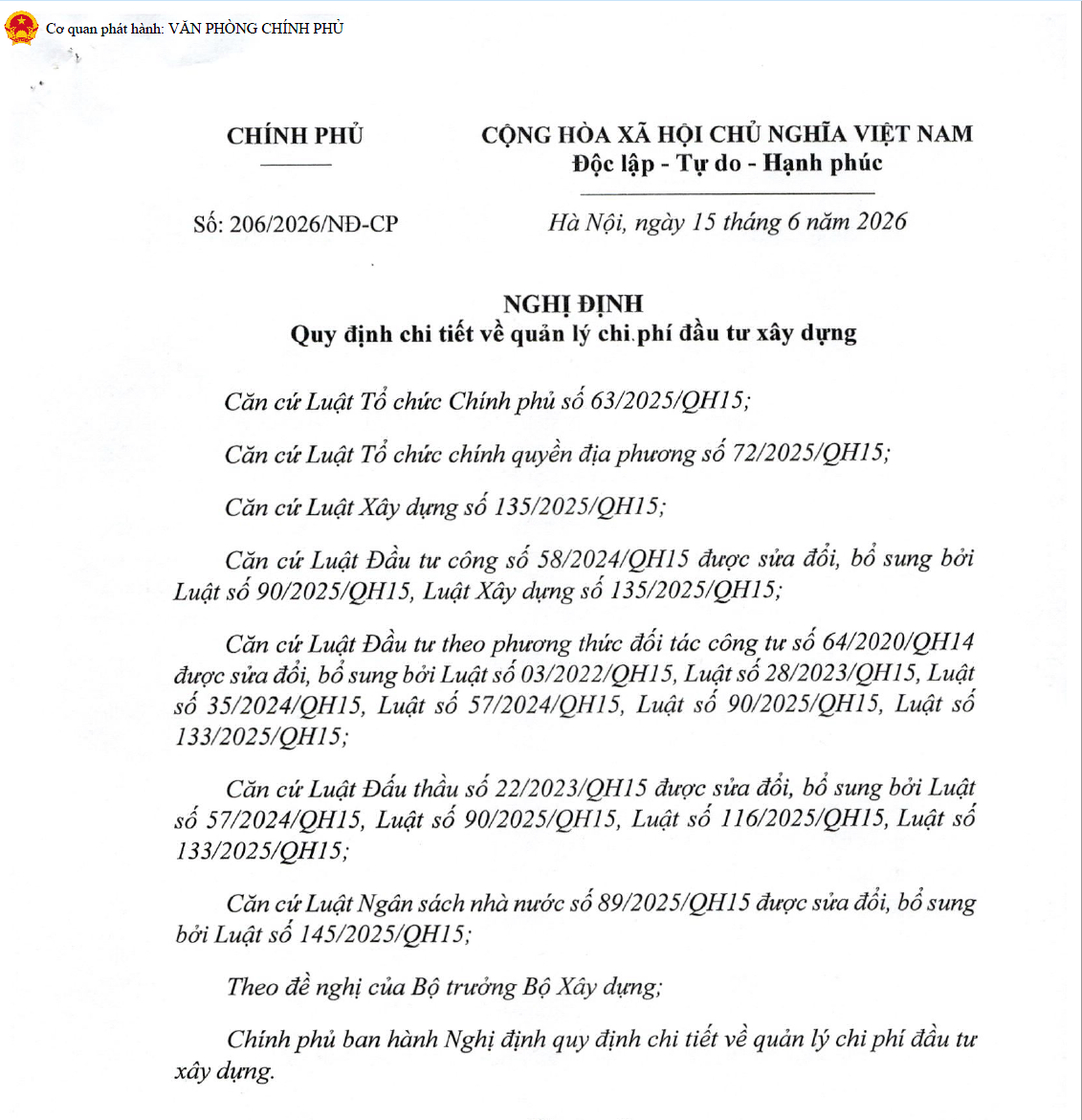 Nghị định 206/2026/NĐ-CP